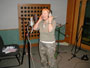 Karen laying down her vocals for 'E Oya'
